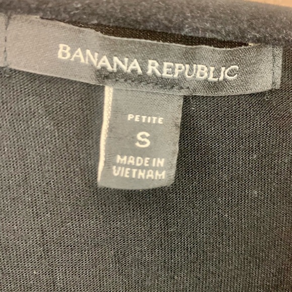 NEW Banana Republic Blouse SP Small Petite Black Sheer Layer over Modal Lining - Picture 6 of 13